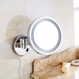 KKD® One Side 3X Magnifying White LED Lighted Shaving and Makeup Mirror, 8-inch (Silver)-50
