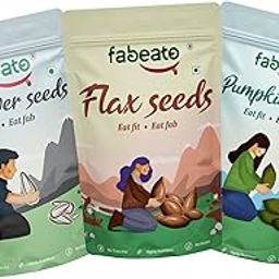 Fabeato Natural Raw Premium Edible Seeds Combo 700g (Flax Seeds 250g + Sunflower Seeds 250g + Pumpkin Seeds 200g) |Immunity Booster Diet | Protein and Rich in Fibre I Healthy Seeds-picture-24