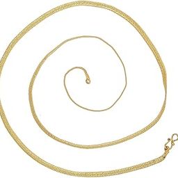 Brass Micron 24KT Gold 30 Inch Handmade Chilai Work Long Fashion chain necklace Men Women (SST1589CNSV)-image-95