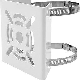 Bectro Pole Mount Camera clamp Bracket with 2 Nos. 100 MM SS Loops, for CCTV Security Camera Indoor Outdoor Universal Compatible, White-26