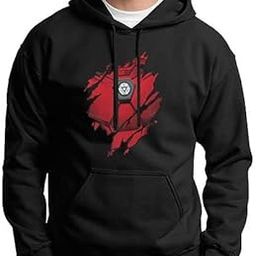Fleece Iron Man Design Full Sleeves Hooded Sweatshirt for Men-image-67