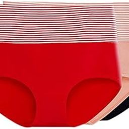 Women's Cotton Panties (Pack of 3) (Cotton High Waist Panty_Black, Beige, Red, L)-image-91