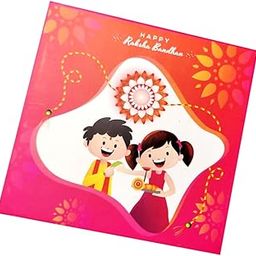Raksha Bandhan Gift Packing Box for Women, Sisters & Brothers - Decorative Folding Gift Hamper Empty with 1 Pcs Special Rakhi - With Best Wishes, Festive Foldable, Stylish Gift Boxes, Red, Pack Of 1-image-33