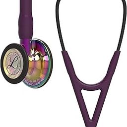3M Littmann Cardiology IV Stethoscope Chestpiece High Polished Rainbow Finish Plum Hose Violet Stem and Black Headset, 6239-image-9