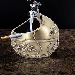 CBEX Vintage Windproof Ashtray with Lid Portable Cigarette Odor Ashtray Holder for Outdoor Indoor Smokers Metal Desktop Smoking Tobacco Ash Tray for Home Office Decoration (60)-image-77