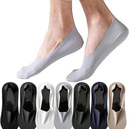 Men Summer Thin Cool Solid Colour Casual No Show Socks Invisible Low-Cut Liners No See Non Slip Socks-image-21