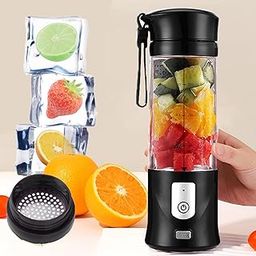 Portable Blender, Cordless, Personal Blender-for Shakes & Smoothies, BPA Free, Leakproof, USB-C Rechargeable, Ideal for Ice Blending, Juicing, and Food Processing, Convenient, and Versatile (Black)-31