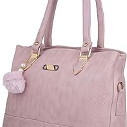 Golden cherry Women's Quilted Design Shoulder Bag with Dual Handles & Pom-Pom Charm Ideal for Daily, Office & Casual Use-image-29