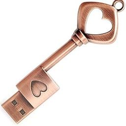 Etzin Flash Drive Metal Key of Love Key Chain USB Memory Stick Pen Drive Graduation Pendrive (8GB, Heart-Key)-8
