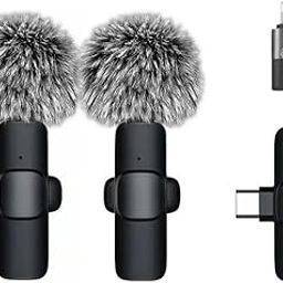 GADGETSWEAR K9 Dual Wireless Lavalier Microphone for Android/iPhone – 3-in-1 Collar Mic with USB-C & Lightning Plug | Furry Windscreens | Noise Cancellation | Vlogging, YouTube, Interviews, Reels-2