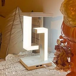 Modern Anti-Gravity LED Table Lamp, Wireless Phone Charging, Magnetic Floating Light, Touch Control, White-picture-28