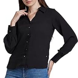 Full Sleeves Solid Blue Shirts for Women-image-48