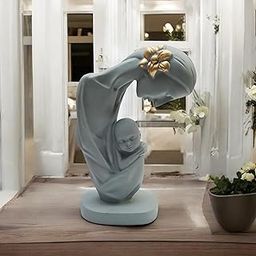 EUROXO Resin Mother and Child Showpiece | Love Showpiece | Mother Child Love Statue for Home, Office, Living Room, Bedroom, TV Unit Decor Gift | Color: Bluish Grey | Size: 13 x 10 x 26 cm (11 Inch)-image-14