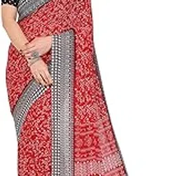anand sarees Floral Print Georgette Saree With Unstitched Blouse Piece-picture-33