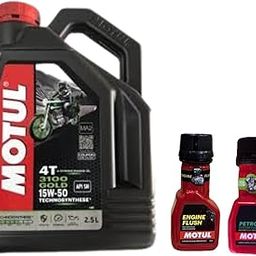 3100 4T GOLD 15W-50(2.5L) Synthetic Blend Engine Oil,Engine flush(50ml),Petrol system clean(50ml) Combo-8