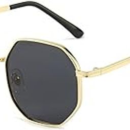 Polarized Square Octagonal Sunglasses for Women Stylish Metal Frame Sunglasses Men Women E1329-image-14