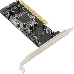 Ubervia Network Interface Cards - PCI to 4 Port SATA Card 4 Channels PCI SATA Controller with 15Gbps Transfer Disk Drive Easy Installation SATA Expansion Card for Desktop PC-30