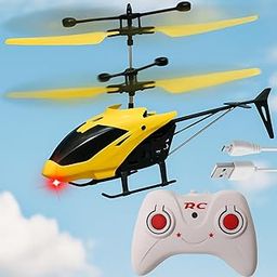 KIDZYMON® RC Helicopter with Hand Gravity Sensor, Flying Remote Control Helicopter Toy, Chargeble, 3D Light & Safety Sensor for Kids Age 4+ Years I Pack of 1 (Yellow)-8