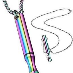 INOCEAN Breathing Necklace, Anxiety Necklace Colorful Tube Round, anxiety stress relief necklace, Meditation Jewelry for Women Men, Stress Reduction Whistle Breath Accessories-12