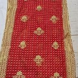 KAM Home MATA Rani Chunri Chunni Phatka Latka for Mandir Home Temple Small Size with Shiny Border Devi MATA ki chunari || Durga chunari, chunri/Navratri/Kanya Pujan chunar (1)-19