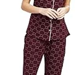 Night Suit for Women Cotton Teddy Printed Shirt & Pajama Set 2013-image-73