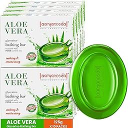 Aryanveda Aloe Vera Glycerine Bathing Soap 125g (Pack of 10) | Natural Hydrating & Moisturizing Body Cleanser for Soft, Glowing Skin | For Women & Men | All Skin Types-picture-42