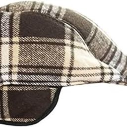 Men's Winter Warm Checkered Golf Cap with Earmuff (Black & White, Free Size)-image-15