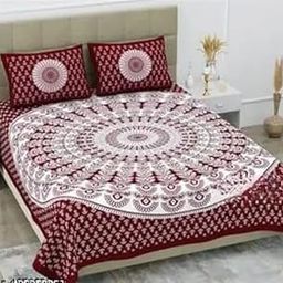100% Pure Cotton Queen Size Bed Sheet with 2 Pillow Covers - Vibrant & Elegant & Premium Craftsmanship - Gorgeous Ethnic Motifs Print for Elegant Bedroom Décor (Queen Size)-6
