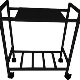 WOXPRO Single Battery Inverter Trolley Stand with Lockable Wheels, Heavy-Duty Powder-Coated Metal, 80 Kg Capacity (Black)-image-93