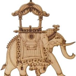 Artician Gifts Royal Elephant Ambari Wooden Cutout | DIY MDF Decor Craft | Traditional Indian Art for Wall Decoration, Festivals & Return Gifts (5 X 4 inches)-image-23