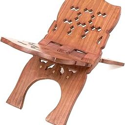 Sheesham Wooden Holy Book Holder Stand with Carvings, Rehal for Religious Books (10-inch)-picture-22
