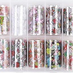 HEAVENGLOW 10 Sheets Nail Art Transfer Stickers Nail Tips Decals Manicure Decoration 02-image-42