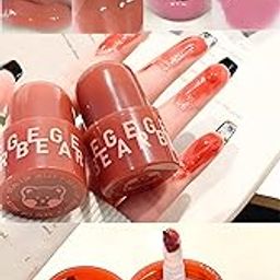 Gege Bear Seal Lip Jelly Lipstick for Women – Moisturizing Lip Mud, high-shine, lightweight, smooth application, non-sticky, nourishing, long-lasting, soft lips, glossy finish, comfortable wear, sheer tint, luminous glow, natural gloss, easy glide, beauty must-have. (01-Cinnamon Cold Apricot, 6g)-5