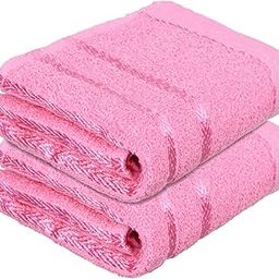Kuber industries Face Towel | Towels for Facewash | Towels for Gym | Facewash for Travel | Towels for Daily use | Workout Hand Towel | Lining Design | 14x21 Inch | Pack of 2 | Pink-65