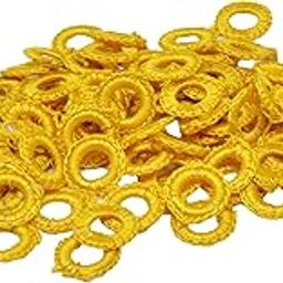 CRAFT LOVE Round Crochet Thread Rings Mirror Frames for Embroidery & Craft - Pack of 100 Rings (Size : 1.5 cm) (Yellow)-image-26