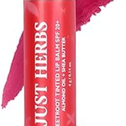 Just Herbs Tinted Lip Balm with SPF 20+ for Dry & Chapped Lips for Men & Women | Hydrating Lip Balm for Pigmented Lips - Beetroot 4g-17