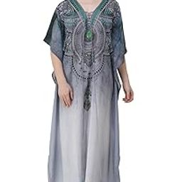 Women Crepe Digital Crepe Printed Beach Wear Kaftan | Multicolor | Free Size | R-RL-012-image-29