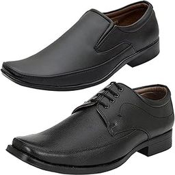 Modern Trendy Formal Shoes/Party Shoes/ 2 Shoes Combo with Free Belt for Men and Boys (BAZAAR9017_VTR002-Bdr-Blk-2003-Bdr) Multicolor-image-97