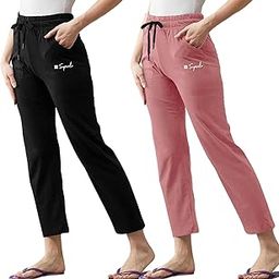 Women Pure Cotton Casual Style Pyjamas Combo Pack Of 2 With Side Pockets-44