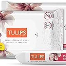 Tulips Refreshing Wet Wipes (Pack of 3) Promised Meadows I For Men & Women I Face cleansing wipes I Easy to Carry I For all skintype wipes-32