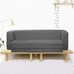 Coirfit Smart Homes Two Seater, 4' X 6' Feet Folding Sofa Cum Bed - Perfect for Guests - Jute Fabric - Grey-picture-45