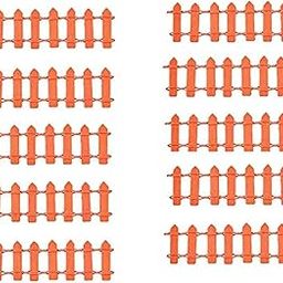 BHOOLU&GOOLU Fence Miniatures for Fairy Garden Ornamental Decorative Fencing- Orange-(10 pcs/Set)-13
