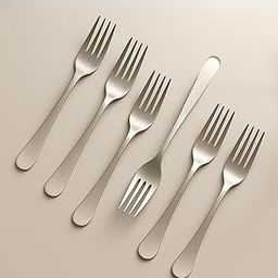 Frenchware Cutlery (Set of 6, Stainless Steel Sliver Forks Set), 100% Food Grade, Non Toxic, Anti-Rust, Dishwasher Safe, Perfect Gifting Set for All Occasions-17