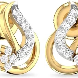 pc jeweller The Efran 18KT Yellow Gold and Diamond Stud Earrings for Women-picture-26