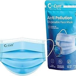 C-Cure 3 Ply Non Woven Face Mask For Men And Women Surgical Face Mask For Pollution Protection (Pack Of 30)-image-42