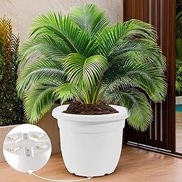 Kuber Industries 18 Inches Portable Plastic Plant Pot for Home Decor with Removable Wheels | Aesthetic & Easy to Move Pot for Plants - Ideal for Indoor & Outdoor Plants | White-image-58