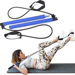 Joyfit Pilates Bar-with Resistance Tube, Detachable Exercise Pilates Bar Kit with Foot Loop for Home and Gym Pilates Workout, Whole Body Exercise, Yoga and Stretching- Ideal for Men & Women (Blue)-10