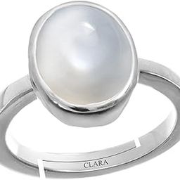 Moonstone 6.5cts or 7.25ratti Stone Silver Adjustable Ring for Women-image-98