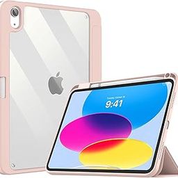 ProElite Case Cover for Apple iPad (A16) 11th/10th Generation (2025/2022), Transparent case Cover with Pencil Holder for iPad 11th/10th Gen 2025/2022, Pink-29