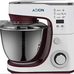 AMION 1000W 6 Speed Control with Stainless Steel Mixing Bowl Dough Hooks Splash Guard and Beaters Stand Mixer-28